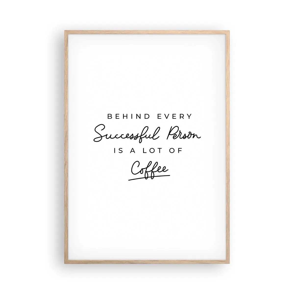 Poster în ramă de stejar deschis - Secretul succesului - 70x100 cm