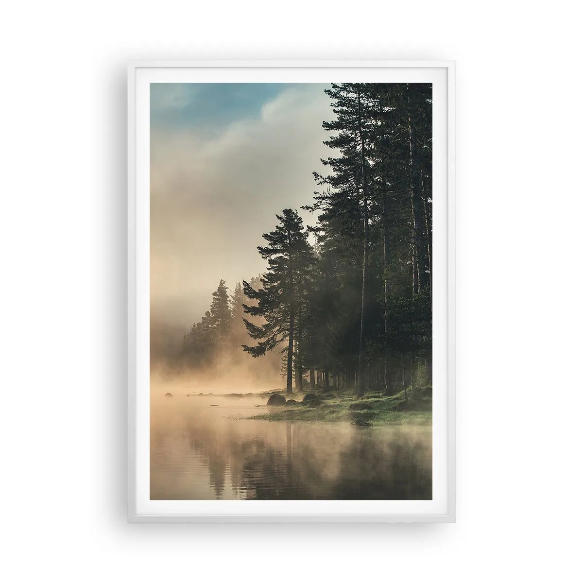 Poster în ramă albă - Nașterea unei zile - 70x100 cm