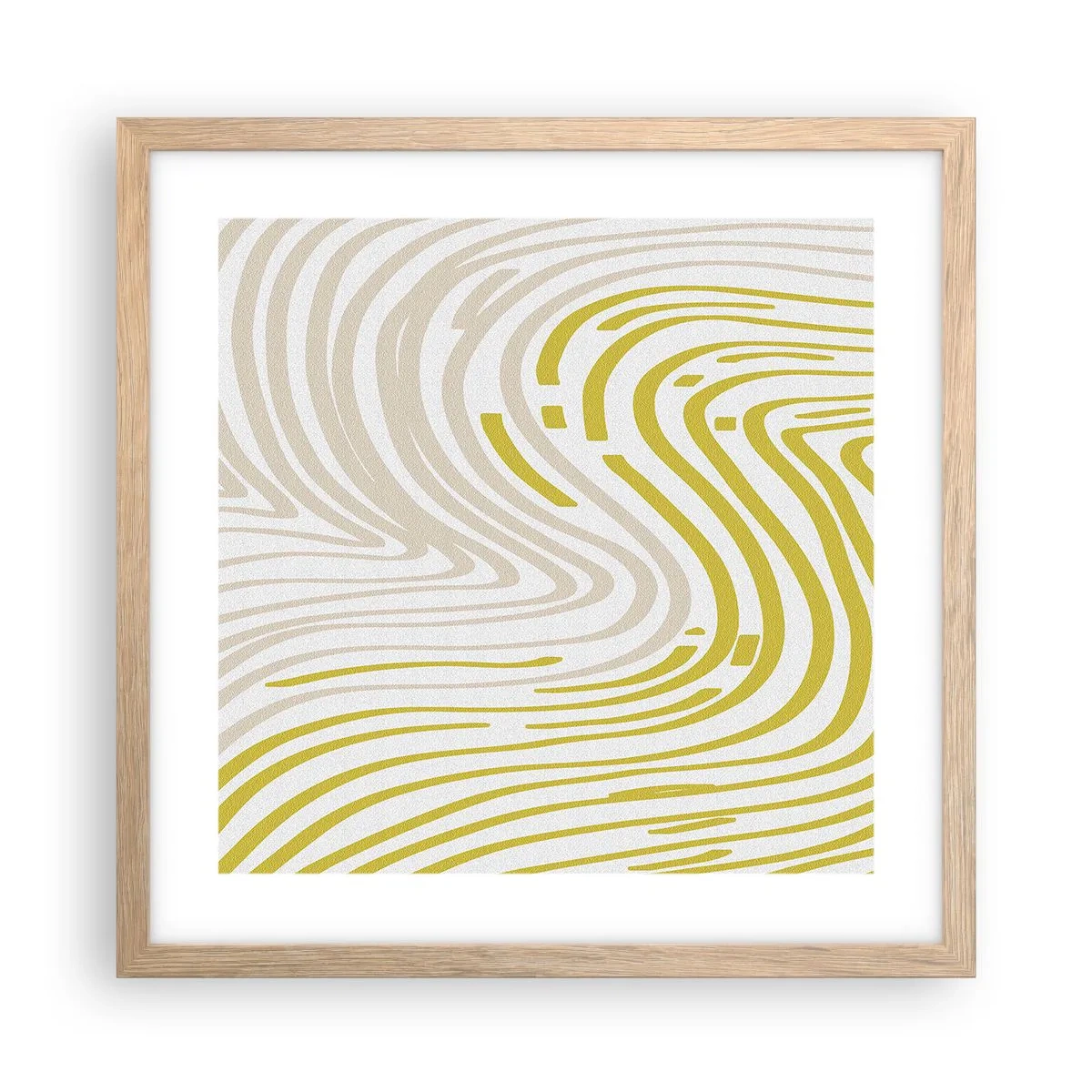 Poster în ramă de stejar deschis - Compoziție cu cambrare ușoară - 40x40 cm