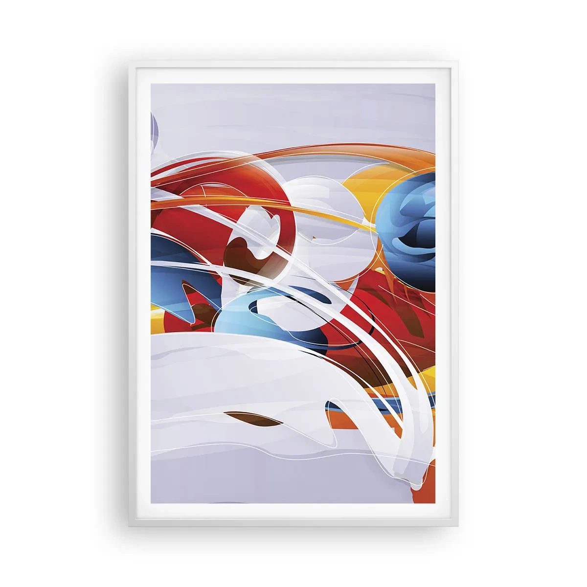 Poster în ramă albă - Dansul elementelor - 70x100 cm