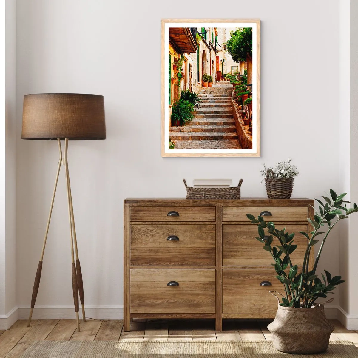 Poster în ramă de stejar deschis - Magia unei vacanțe în Spania - 40x50 cm