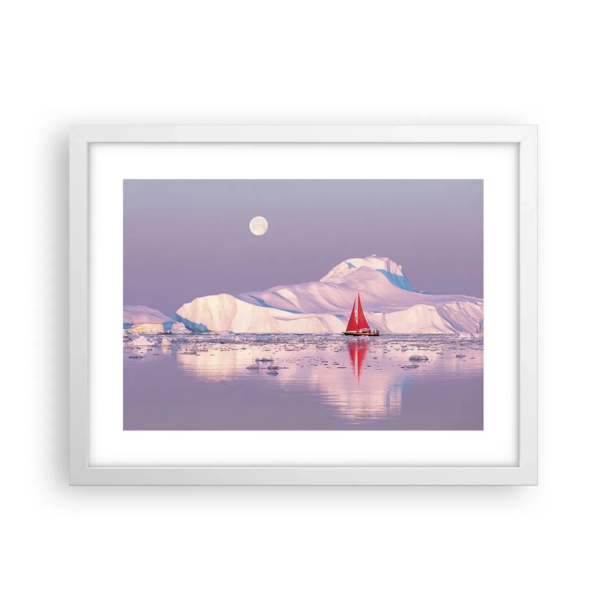 Poster în ramă albă - Căldura pânzei, frigul gheții - 40x30 cm