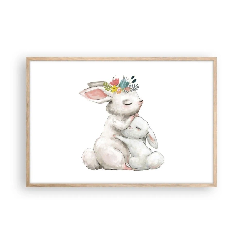 Poster în ramă de stejar deschis - Ca la mama - 91x61 cm