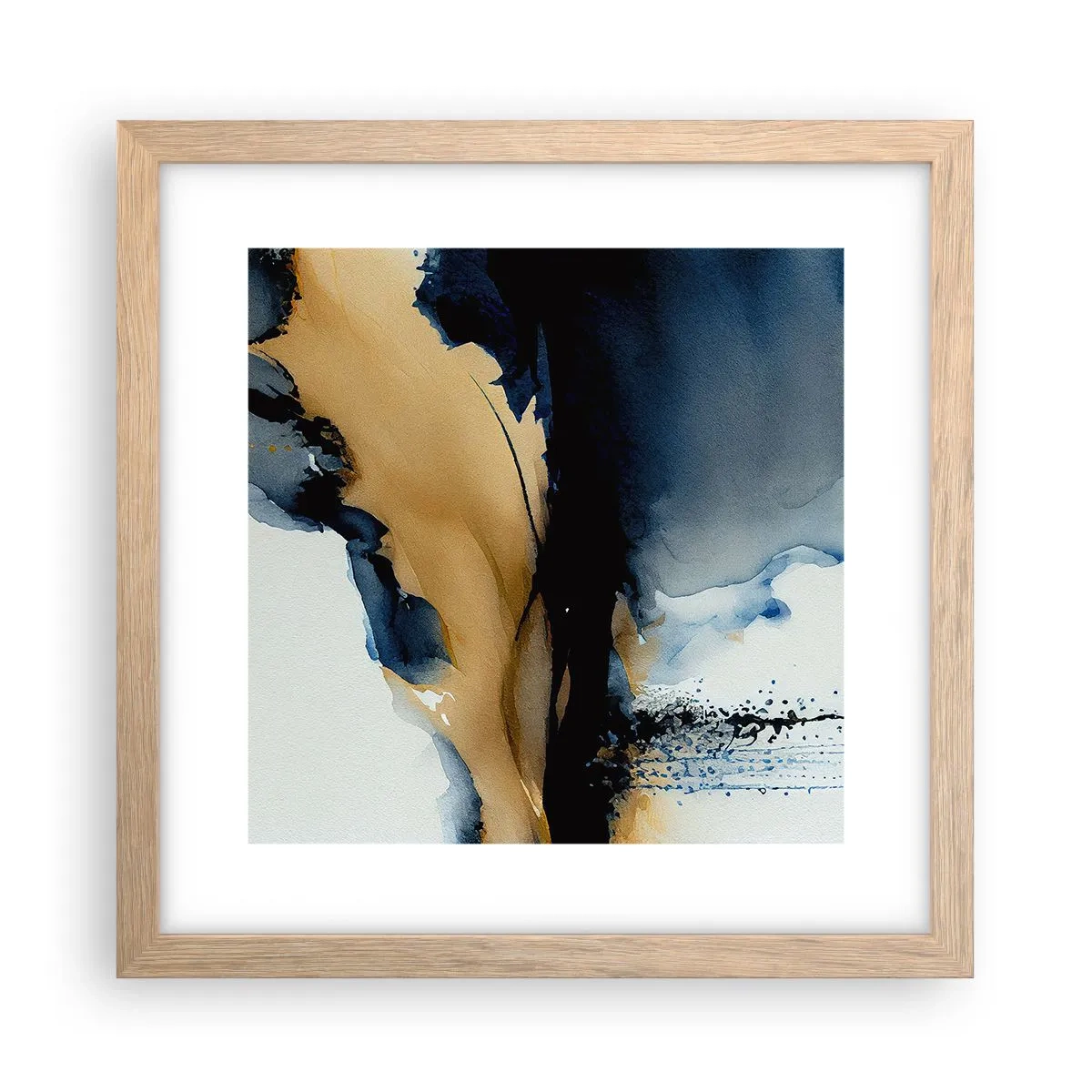Poster în ramă de stejar deschis - În spatele cortinei - 30x30 cm