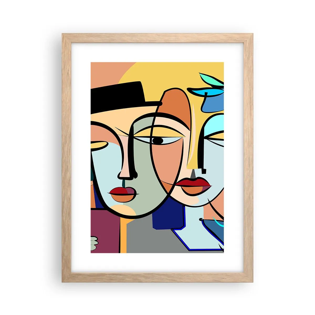 Poster în ramă de stejar deschis - Întâlnire cu Picasso - 30x40 cm