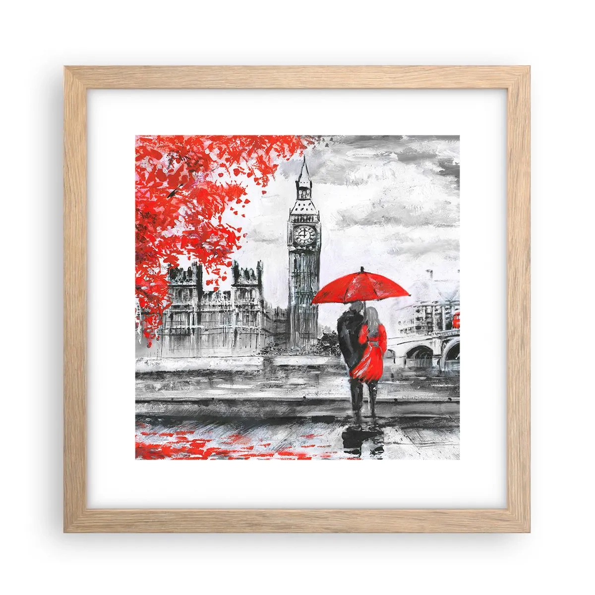 Poster în ramă de stejar deschis - Îndrăgostit de Londra - 30x30 cm