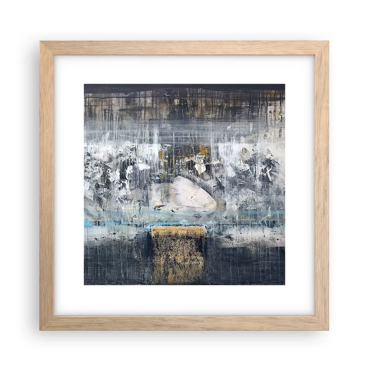 Poster în ramă de stejar deschis - Ca pe gheață, ca pe asfalt - 30x30 cm