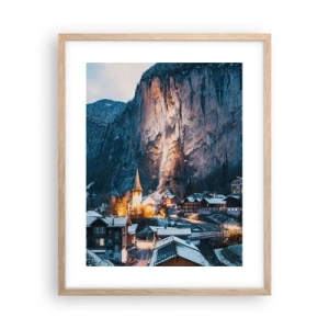 Poster în ramă de stejar deschis - Spiritul luminos al iernii - 40x50 cm