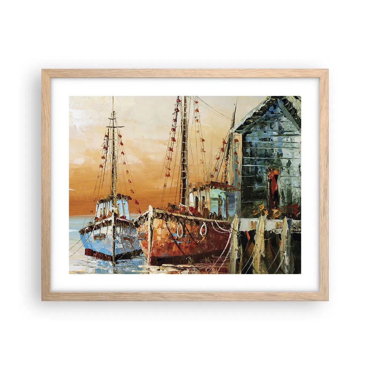 Poster în ramă de stejar deschis - Întoarcere pașnică - 50x40 cm