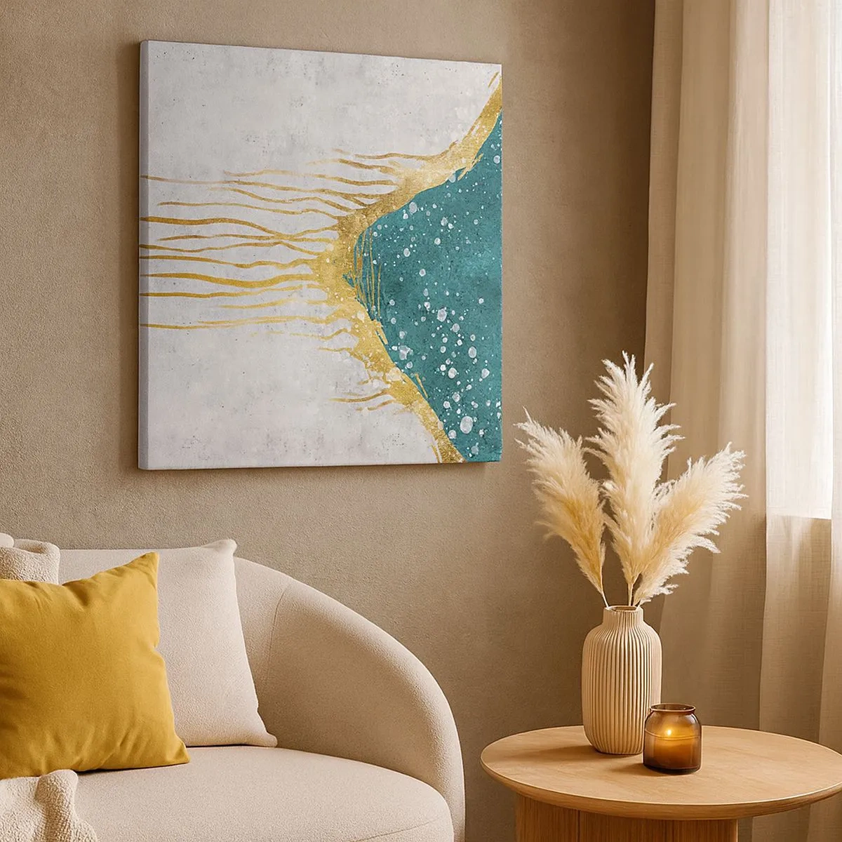 Tablou pe pânză - Mareea de aur - 30x30 cm