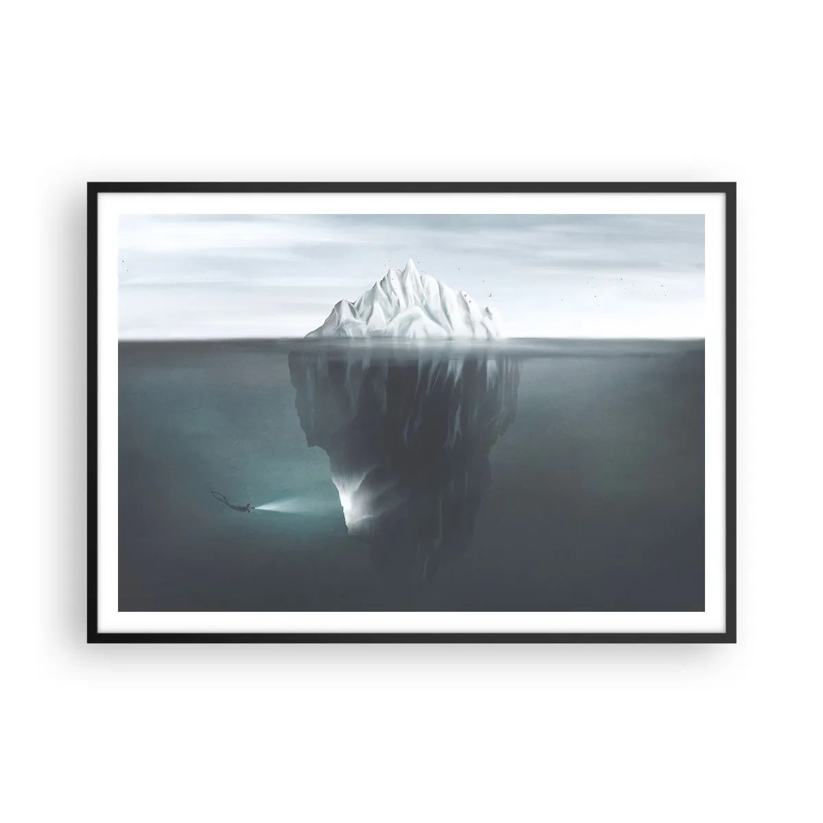 Poster în ramă neagră - Un mister subacvatic - 100x70 cm