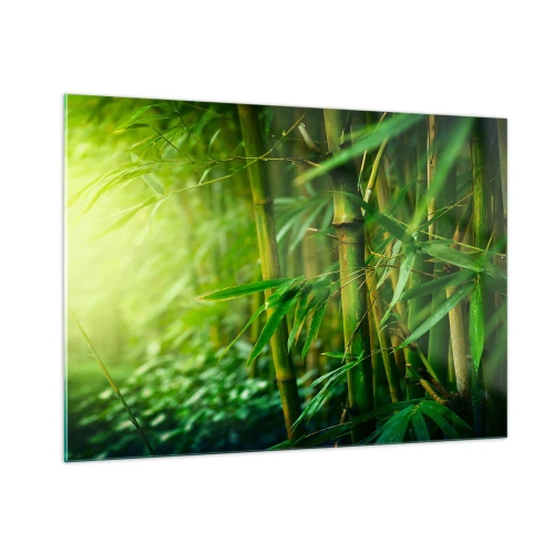 Tablou pe sticlă - Cunoașteți verdeața în sine - 100x70 cm