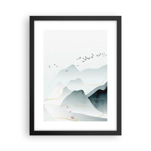 Poster în ramă neagră - Peste vârfuri - 30x40 cm