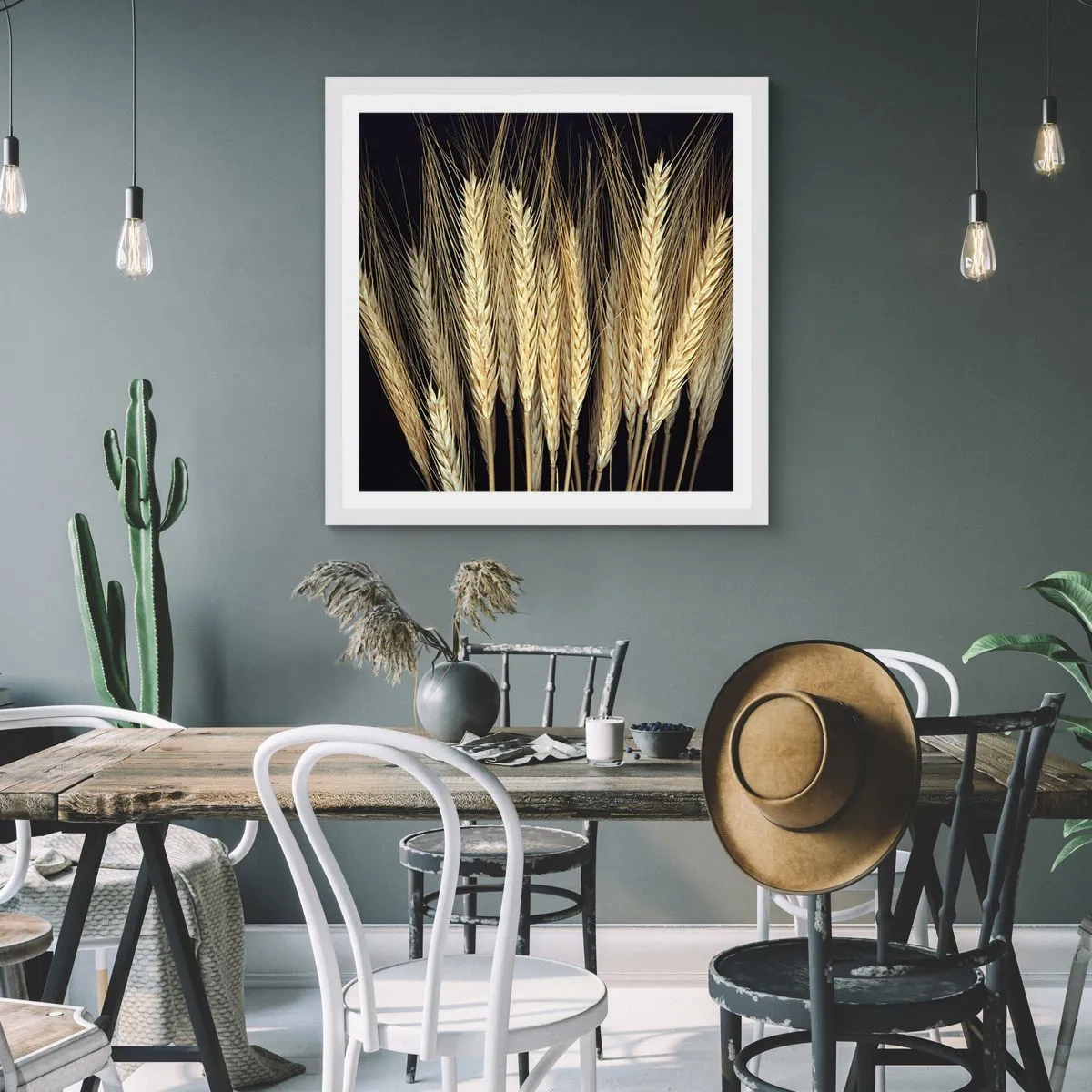 Poster în ramă albă - Magie rustică - 40x40 cm