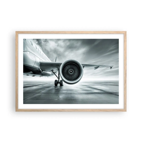 Poster în ramă de stejar deschis - Ce putere! - 70x50 cm