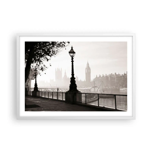 Poster în ramă albă - Londra de dimineața - 70x50 cm
