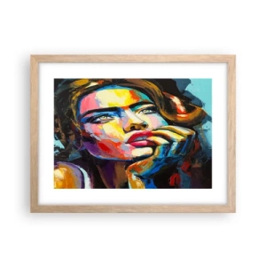 Poster în ramă de stejar deschis - Visele ca niște păsări se înalță pe cer - 40x30 cm