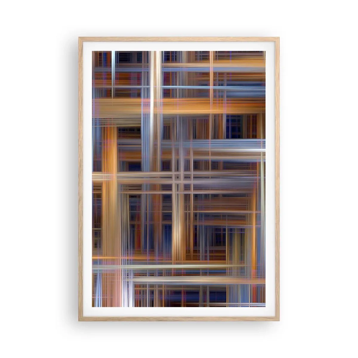 Poster în ramă de stejar deschis - Țesut din lumină - 70x100 cm