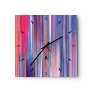 Ceas de perete - Ceas pe sticlă - Să intrăm în curcubeu - 40x40 cm