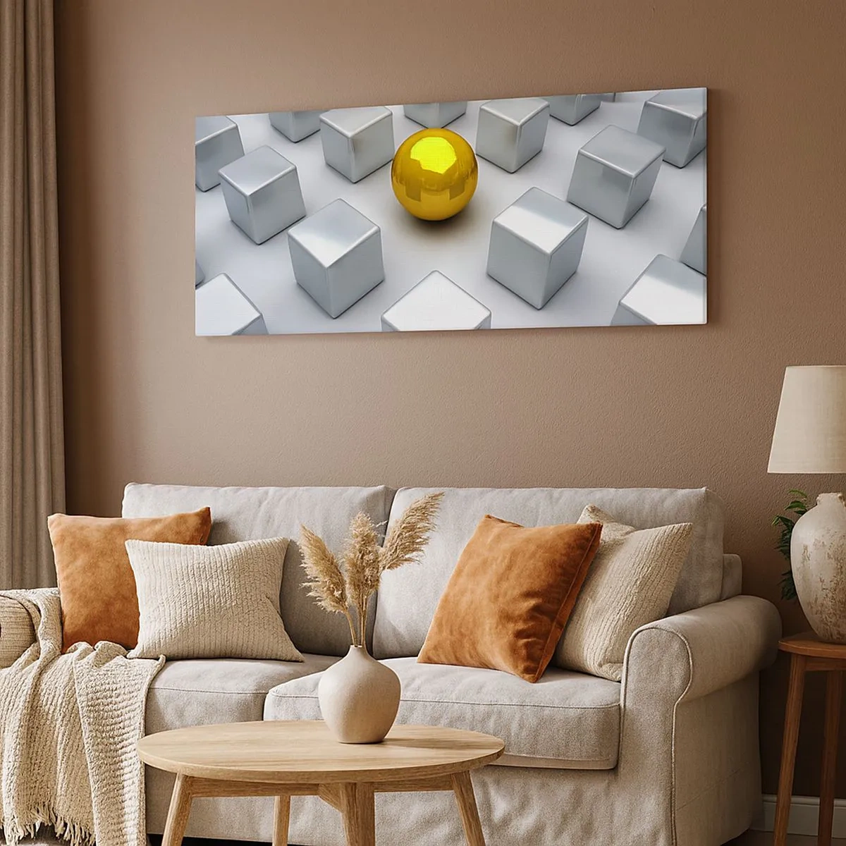 Tablou pe pânză - De ce eu? Compoziție geometrică - 100x40 cm