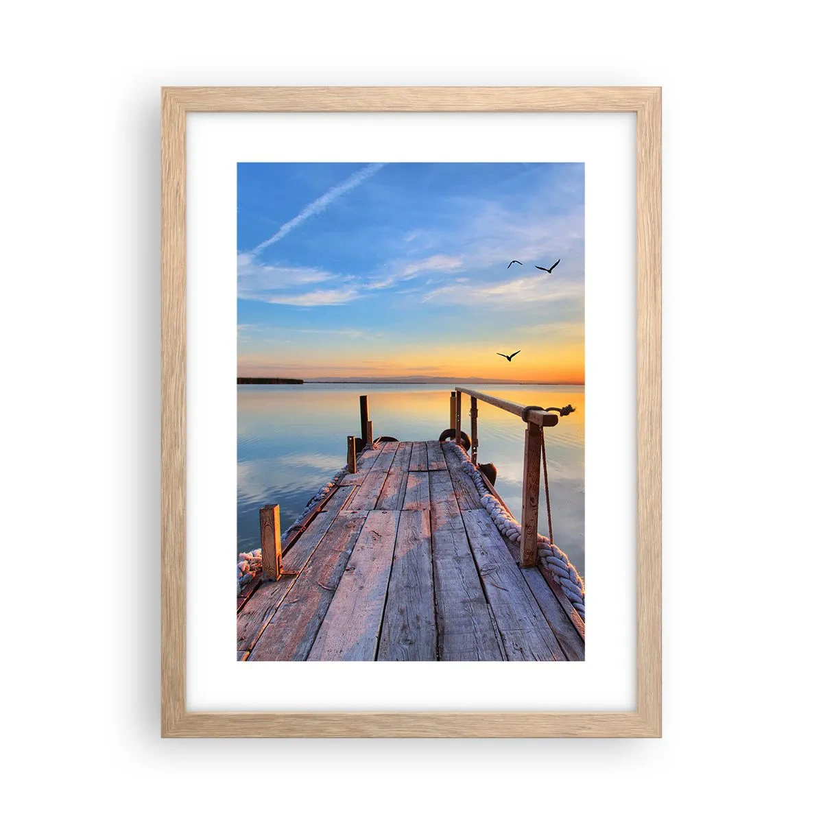 Poster în ramă de stejar deschis - Mergând înainte spre soare - 30x40 cm