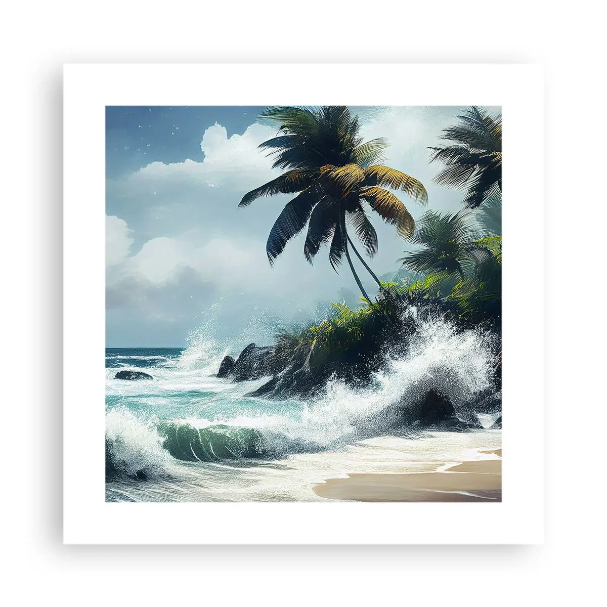 Poster - Pe un țărm tropical - 40x40 cm