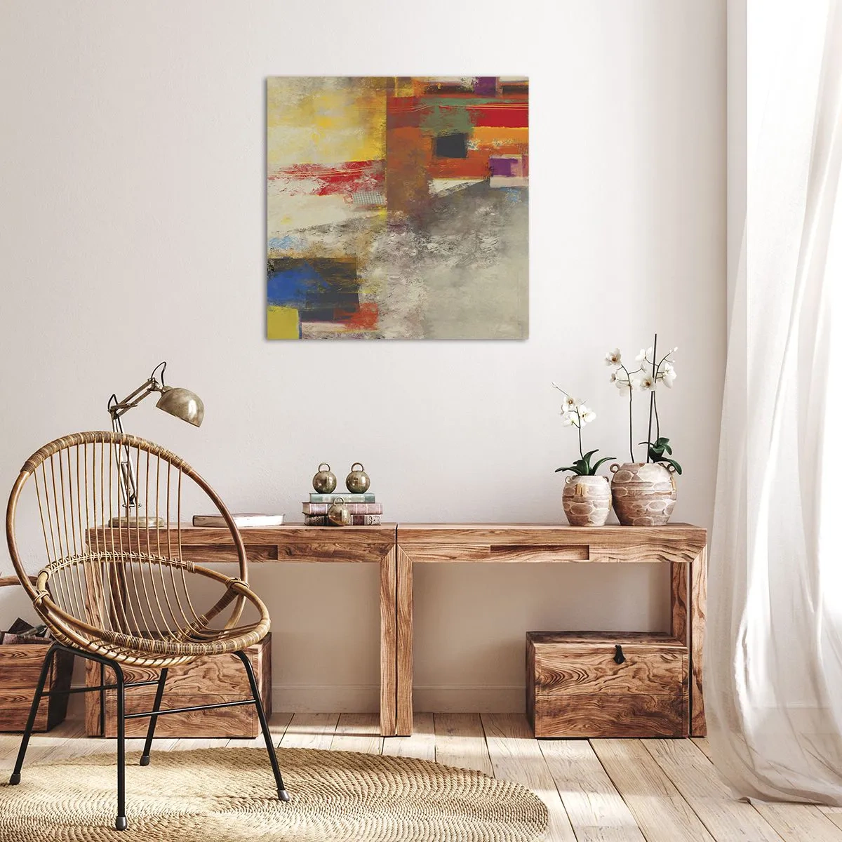 Tablou pe pânză - Geometria culorilor - 40x40 cm