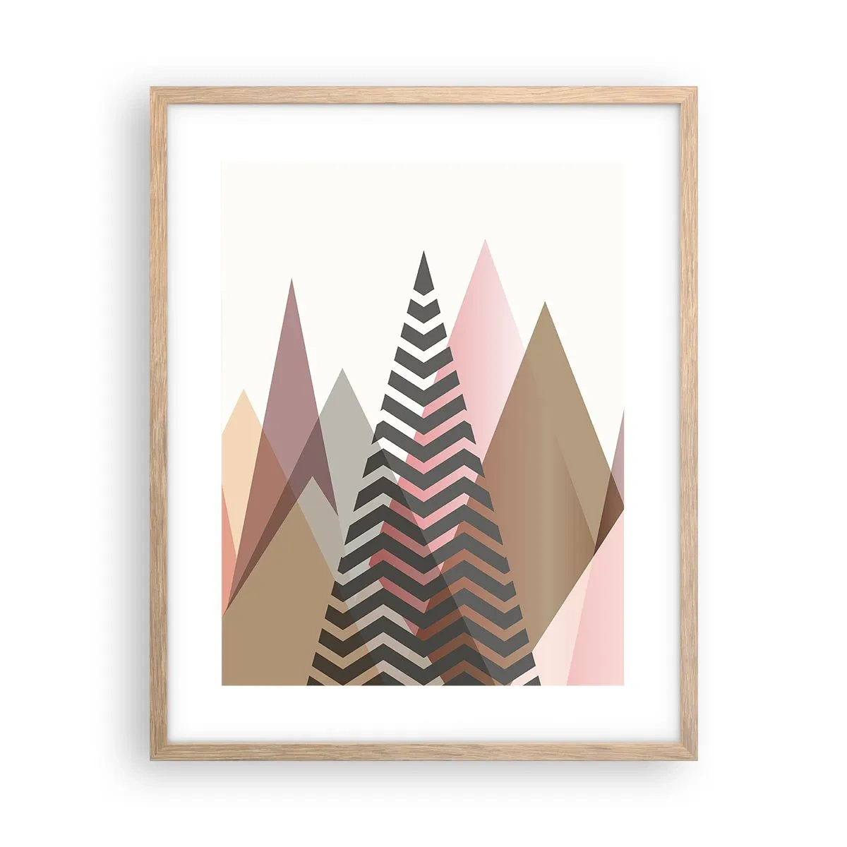 Poster în ramă de stejar deschis - Construcție piramidală - 40x50 cm