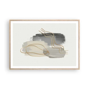 Poster în ramă de stejar deschis - Persistență și mișcare - 100x70 cm