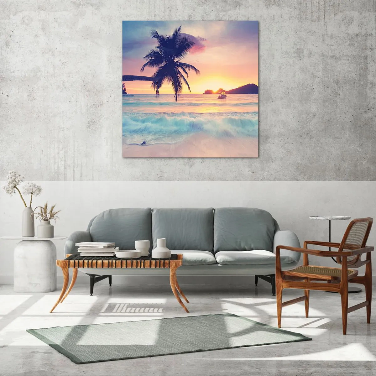 Tablou pe sticlă - O seară în golf - 60x60 cm