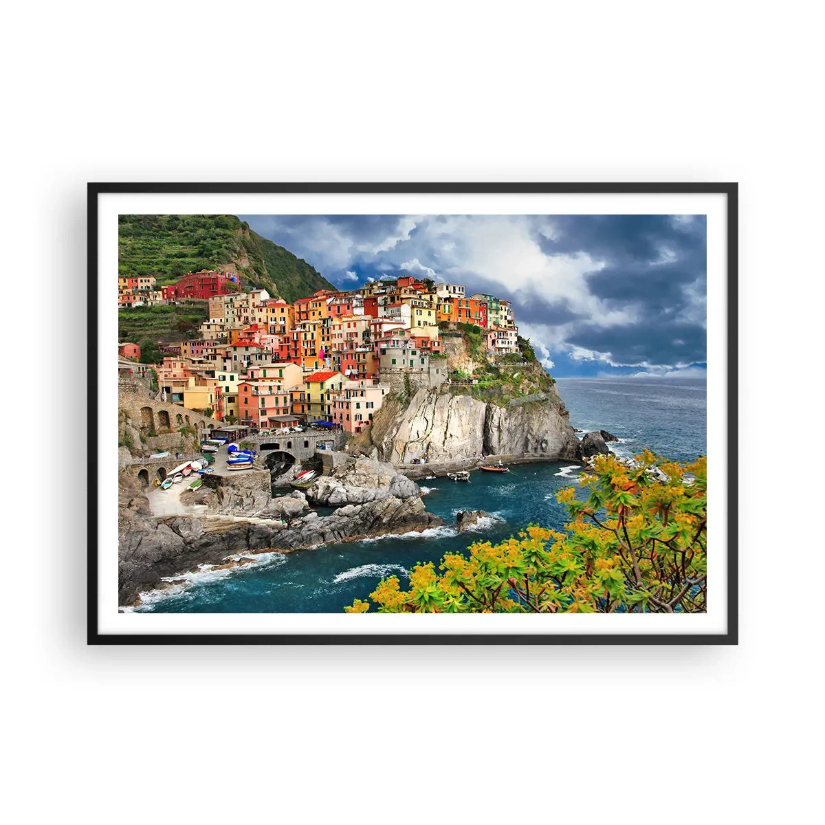 Poster în ramă neagră - Îmbrățișați de stânci - 100x70 cm