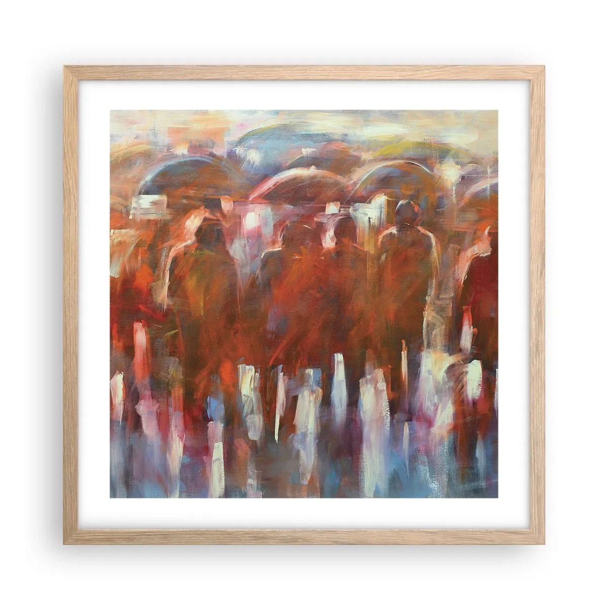 Poster în ramă de stejar deschis - Egali în ploaie și ceață - 50x50 cm