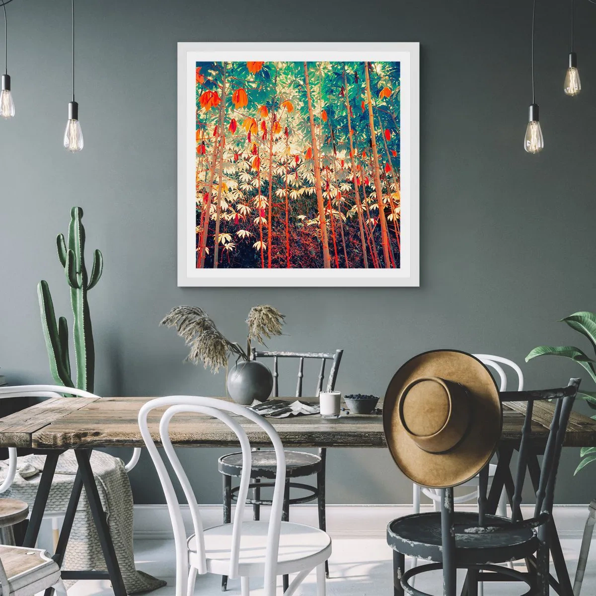 Poster în ramă albă - Viața secretă a frunzelor - 50x50 cm