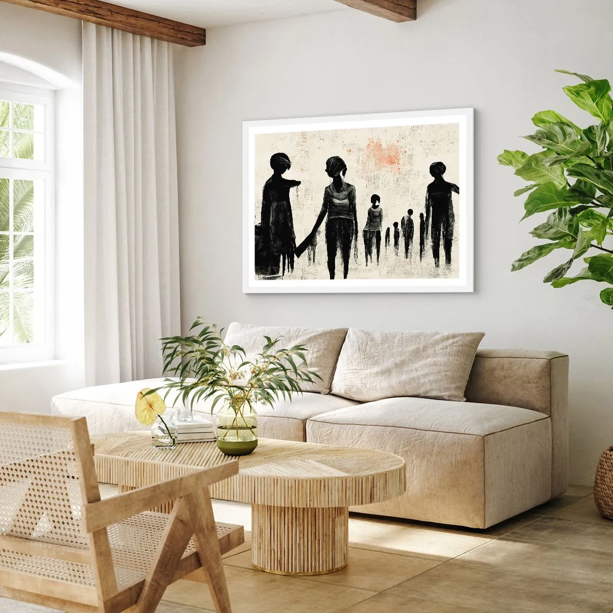 Poster în ramă albă - Împotriva singurătății - 70x50 cm