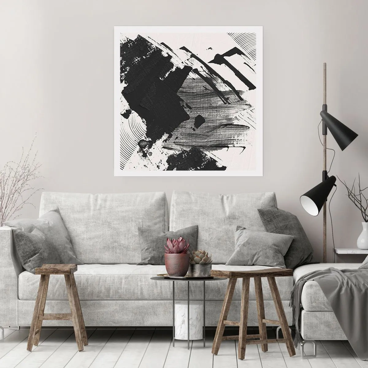 Poster - Abstracție - expresie de negru - 60x60 cm