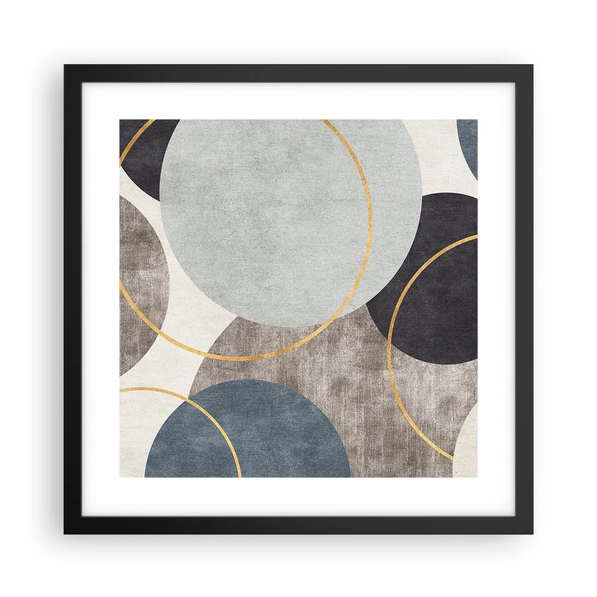 Poster în ramă neagră - Roată cu roată - 40x40 cm