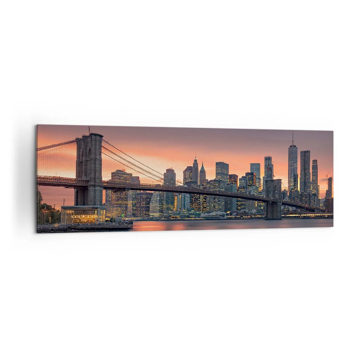 Tablou pe pânză - Scufundate în tăcerea liliachie - 160x50 cm