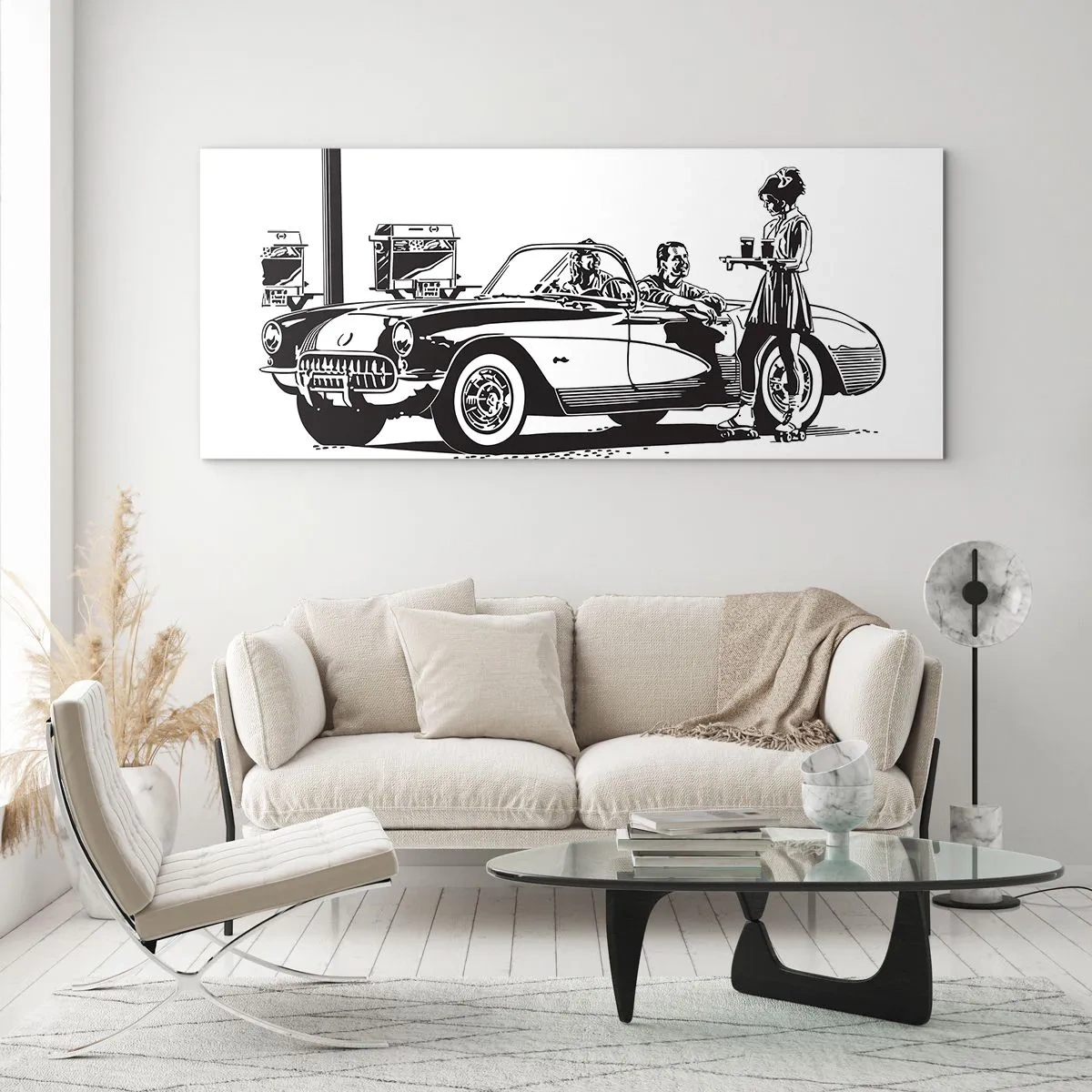 Tablou pe sticlă - 60. - America fără griji - 120x50 cm