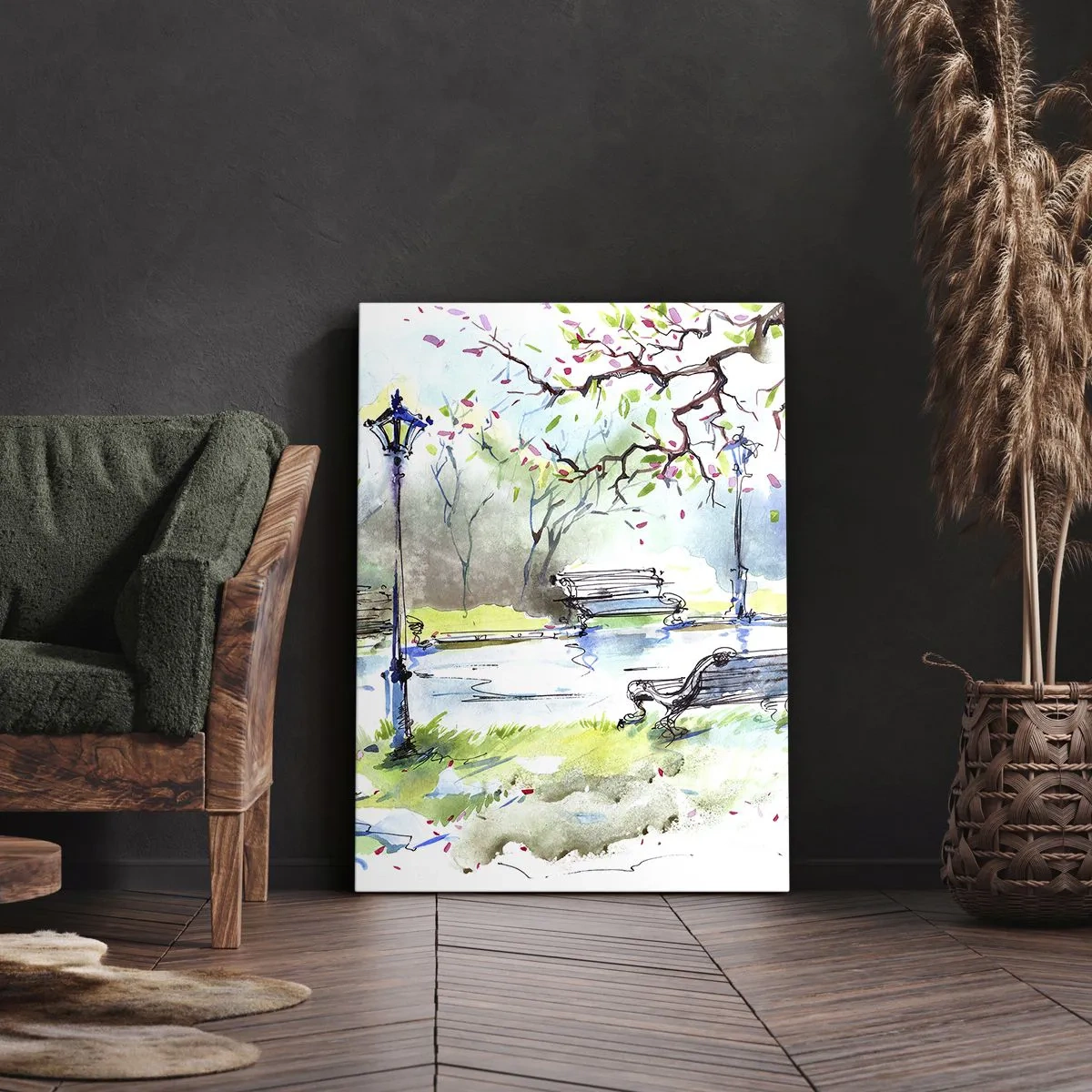 Tablou pe pânză - Magia liniștii din parc - 50x70 cm