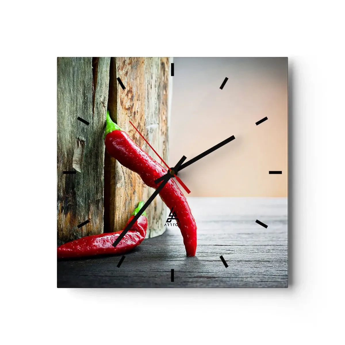 Ceas de perete - Ceas pe sticlă - Red hot chili peppers - 30x30 cm