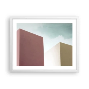 Poster în ramă albă - Geometria unei veri însorite - 50x40 cm