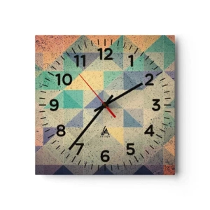 Ceas de perete - Ceas pe sticlă - Republica triunghiurilor - 30x30 cm