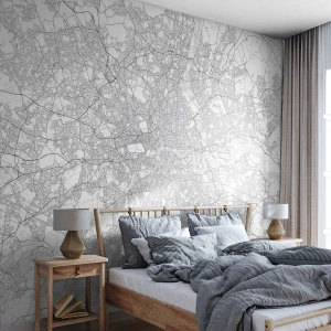 Tapet Premium Sand - Harta labirintului din Londra - Oraș, Harta orasului, Londra - 300x210 cm