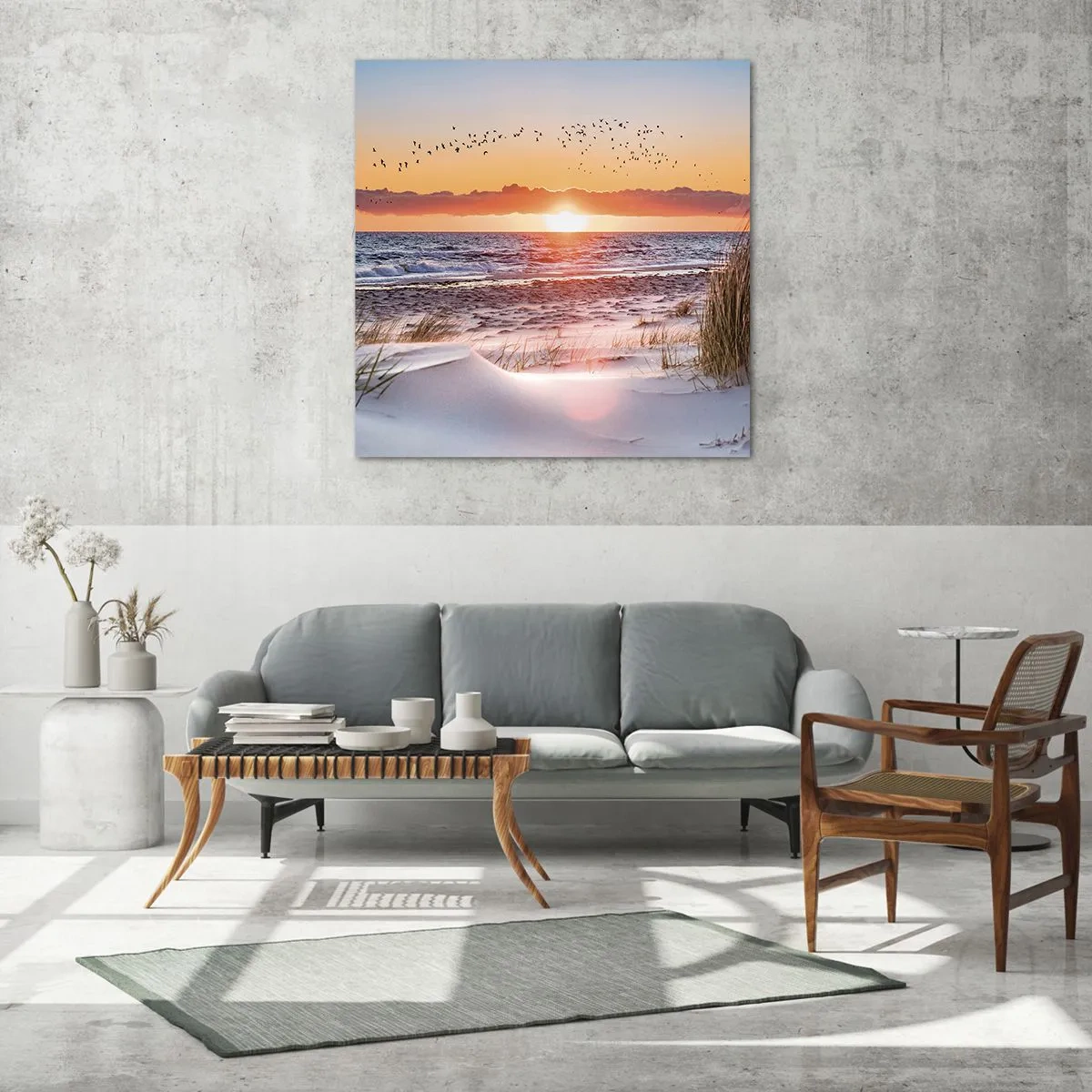 Tablou pe sticlă - Peisaj orizontal - 60x60 cm