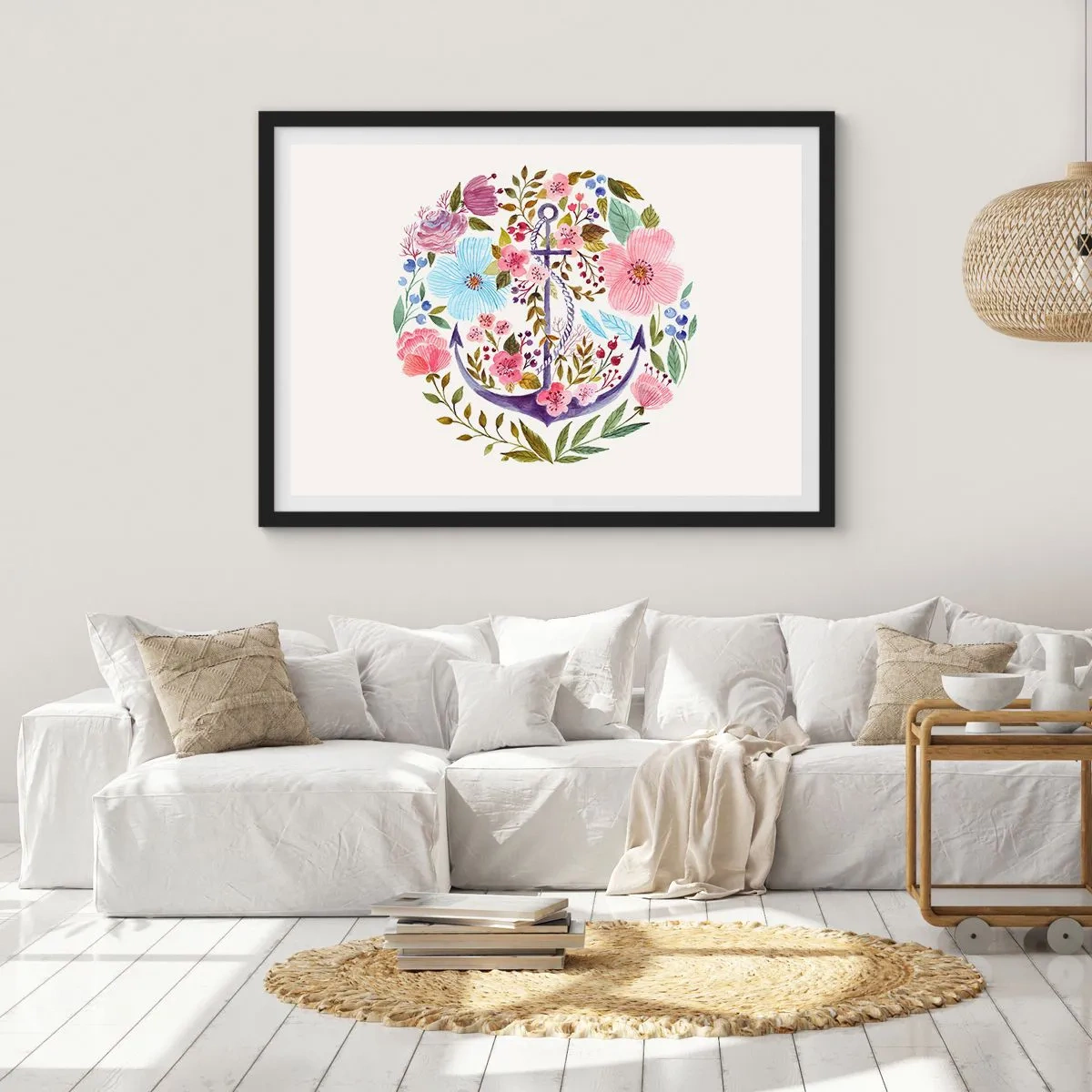 Poster în ramă neagră - Somnul bun al marinarului - 70x50 cm