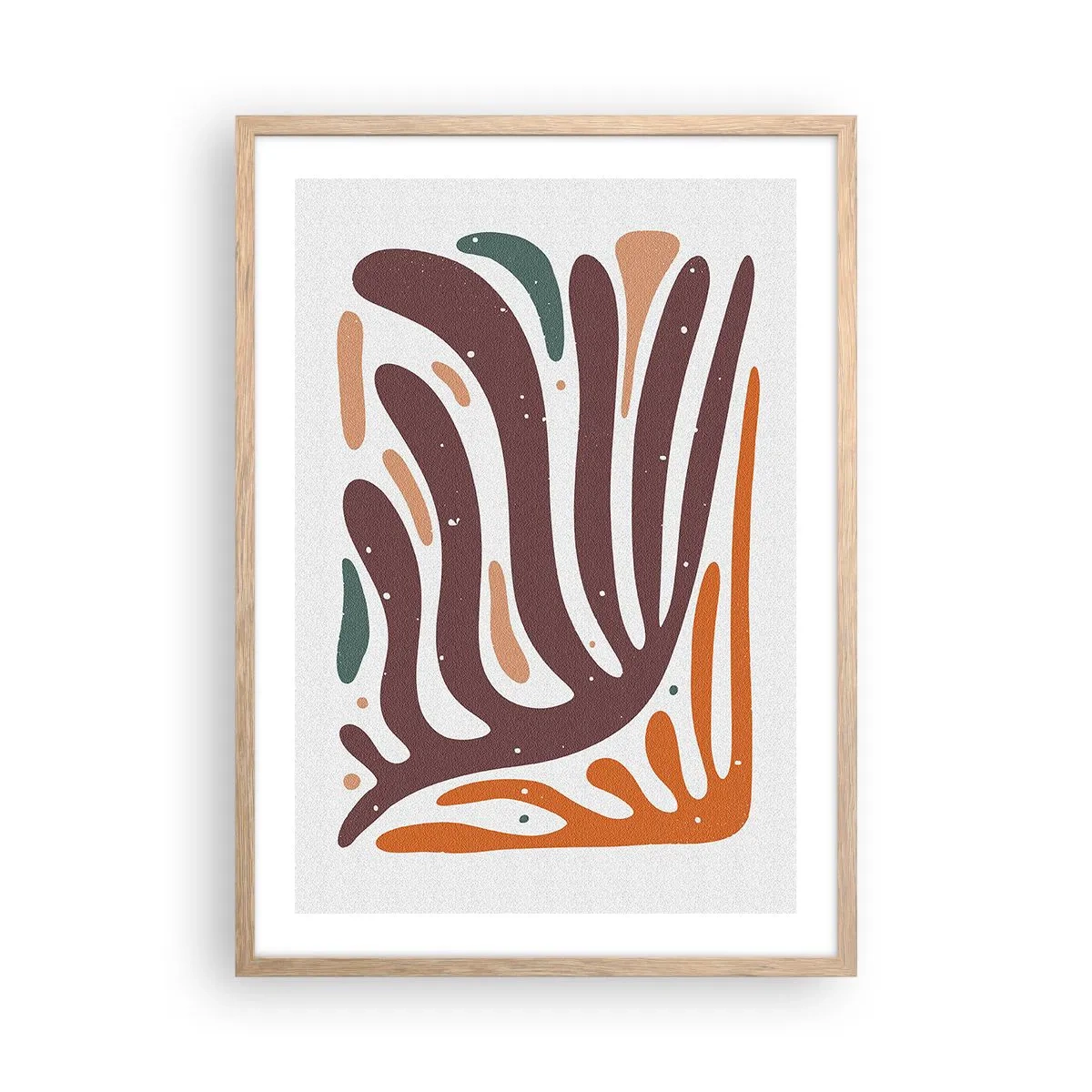 Poster în ramă de stejar deschis - Compoziție organică radială - 50x70 cm