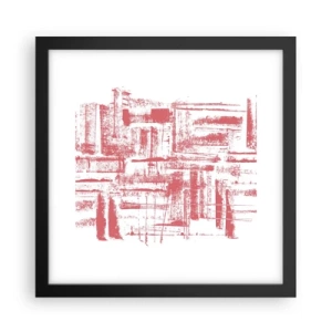 Poster în ramă neagră - Orașul roșu - 30x30 cm