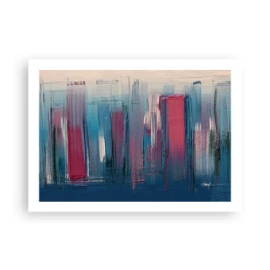 Poster - Compoziție verticală în albastru și roșu - 70x50 cm