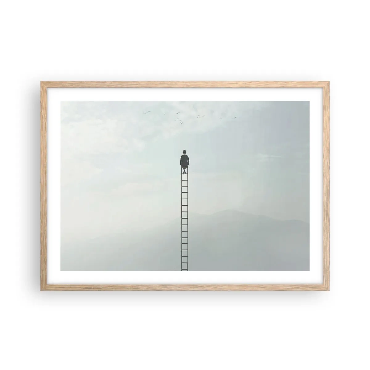 Poster în ramă de stejar deschis - Fii deasupra - 70x50 cm