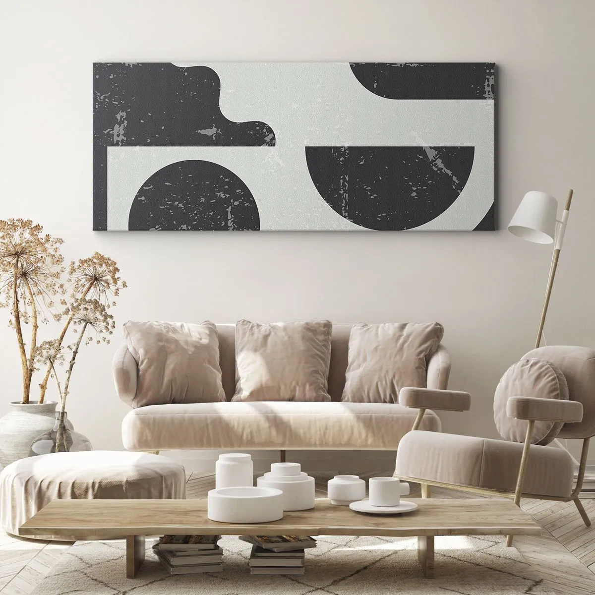 Tablou pe pânză - Compoziție deasupra și dedesubt - 100x40 cm